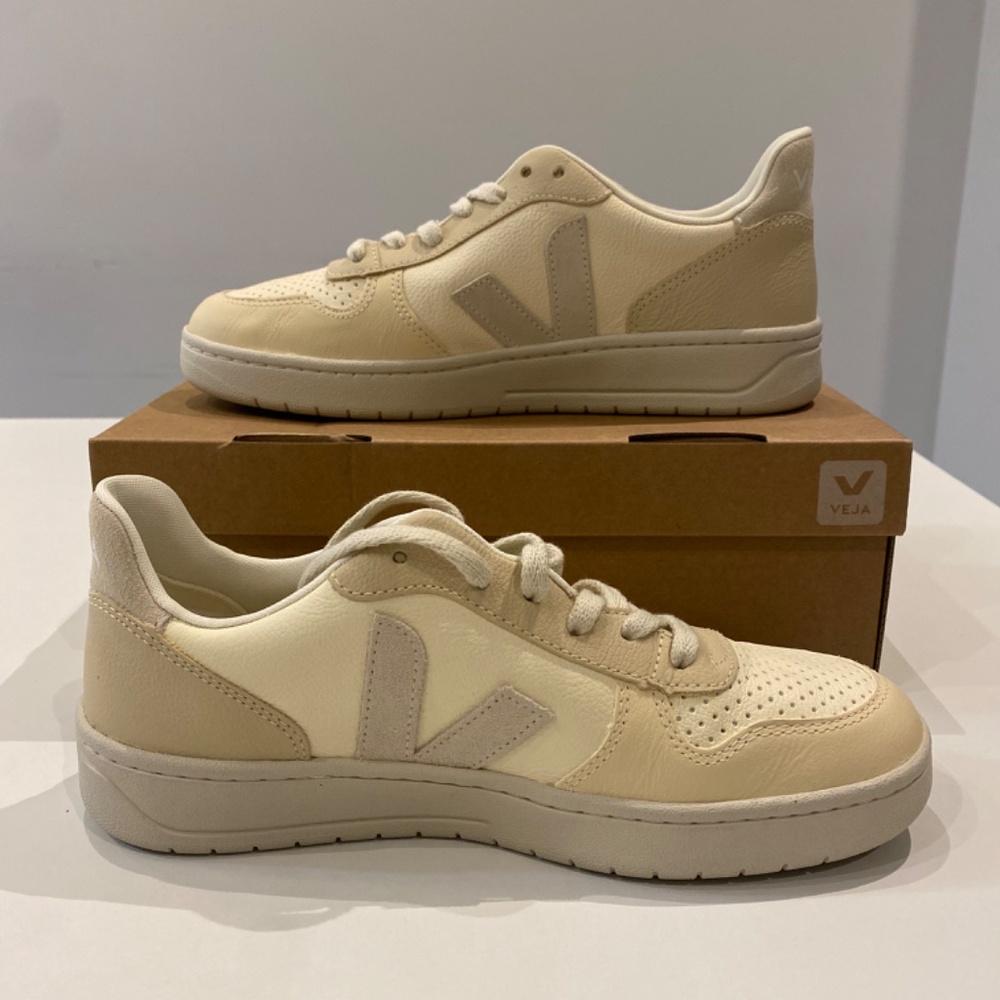 Veja V-10 Chromefree Leather in Multicolor/Cashew/Pierre sz 39EU/8US New in Box - Picture 4 of 7